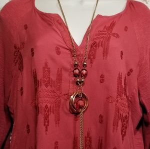 2 Fashion Necklace with Maroon toned Beads